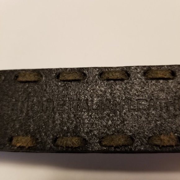 Stone Mountain Black Italian Leather Eurometal Silver Engraved Buckle, Size 36 - Picture 7 of 15